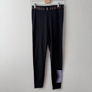 Savage X Fenty Black Leggings with Gold Accents